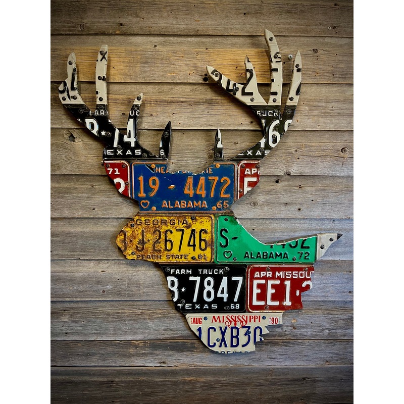 Mixed Southeastern Whitetail Deer License Plate Art