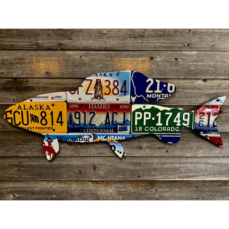 Mixed Western Grayling License Plate Art