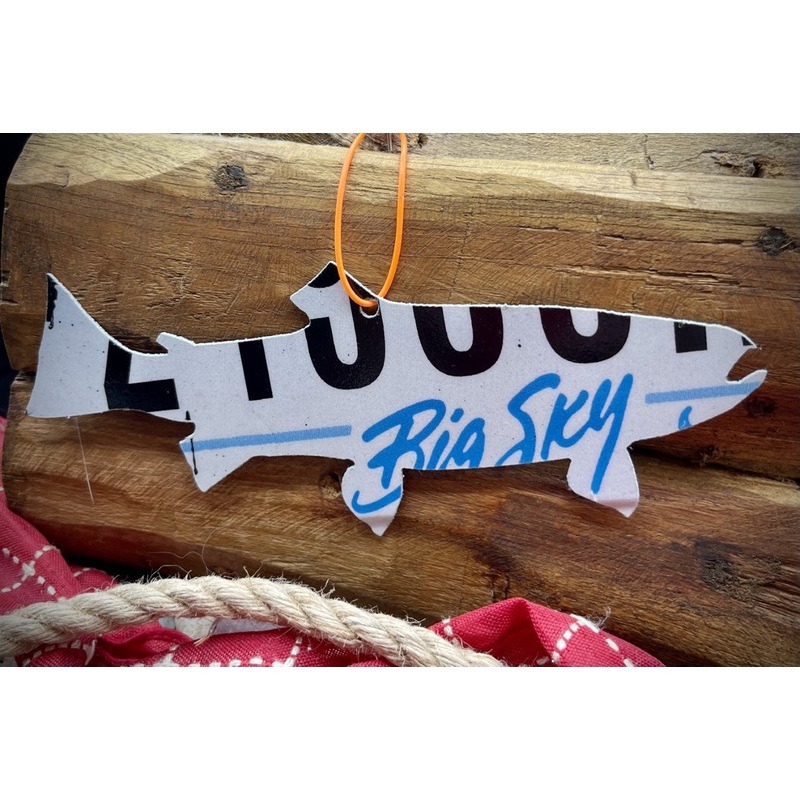 Montana Big Sky Bow Trout License Plate Christmas Ornament