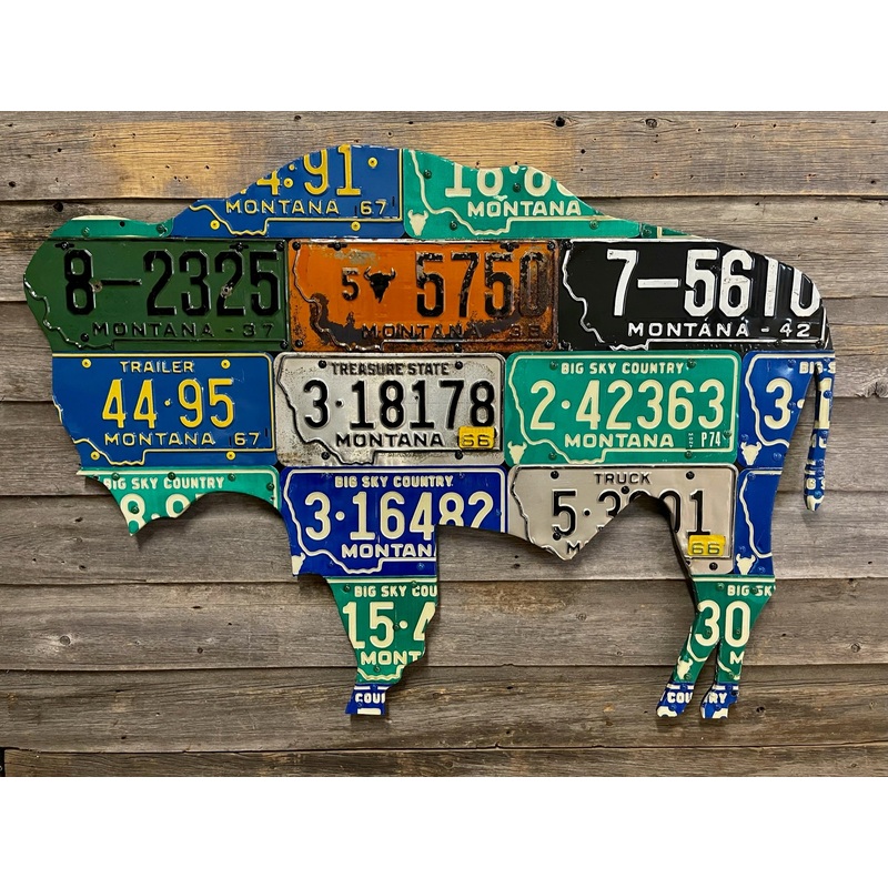 Montana Bison License Plate Art