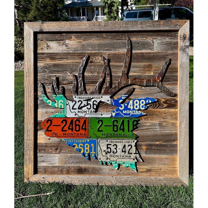Montana Elk License Plate Art