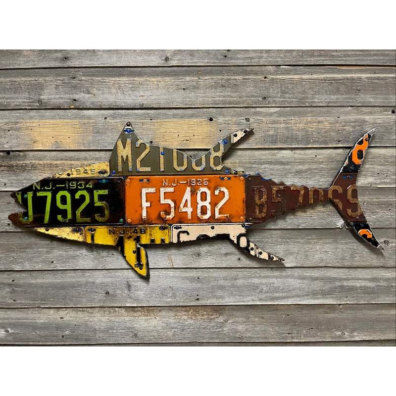 New Jersey Antique Tuna License Plate Art