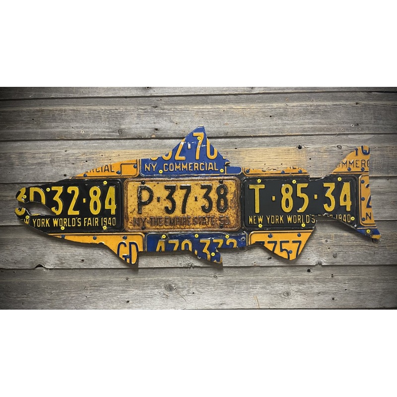 New York Chinook Salmon License Plate Art