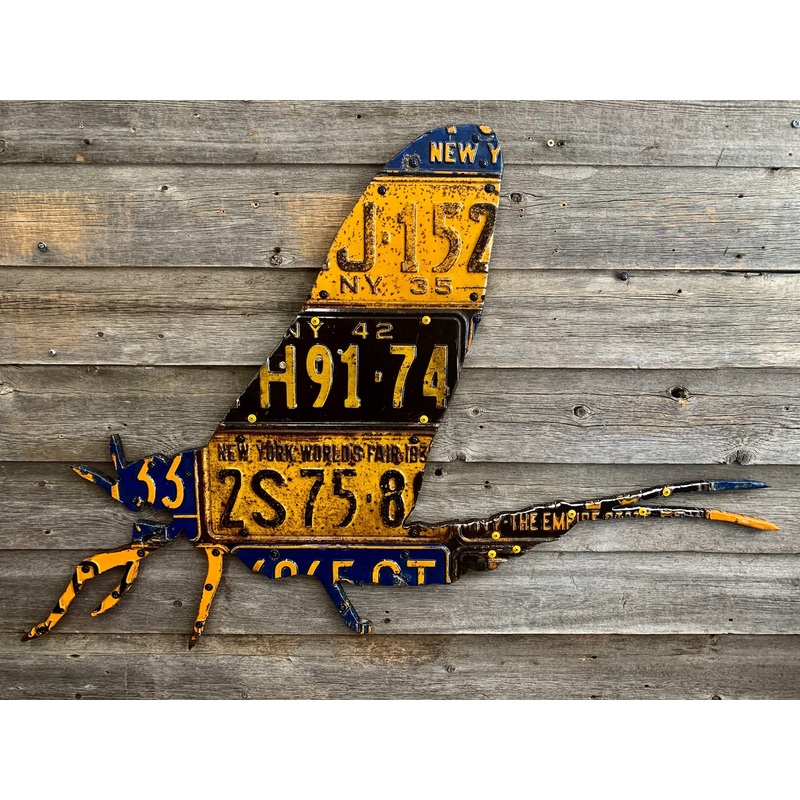 New York Mayfly Antique License Plate Art