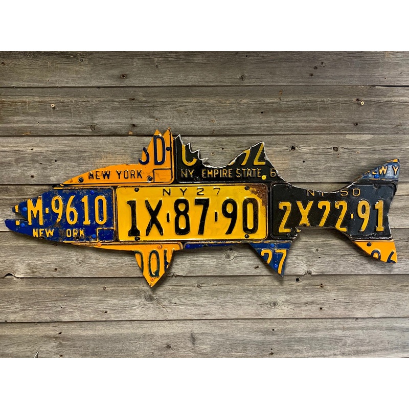 New York Striped Bass License Plate Art
