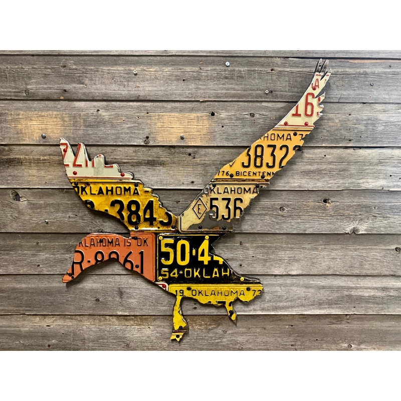 Oklahoma Antique Duck License Plate Art