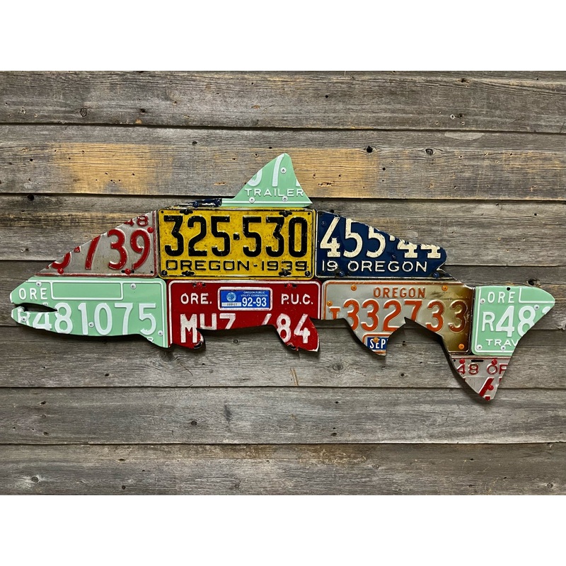 Oregon Antique Steelhead License Plate Art