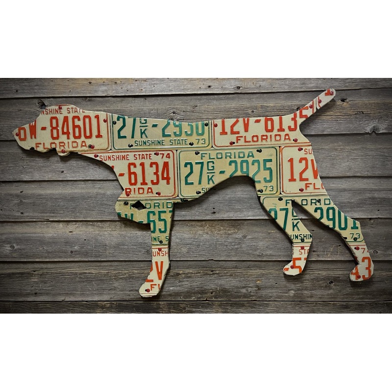 Pointing Vizsla License Plate Art