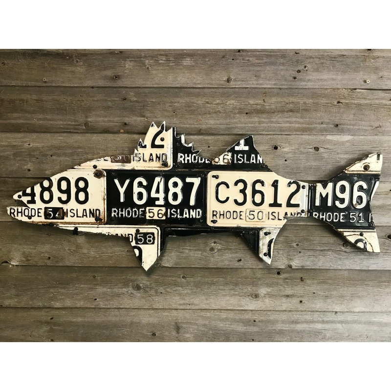 Rhode Island Striped Bass License Plate Art