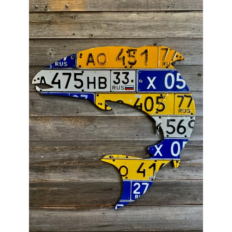 Russian Atlantic Salmon License Plate Art