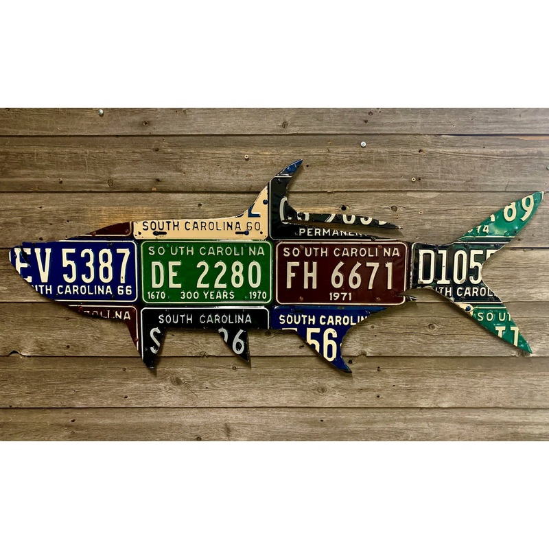 South Carolina Tarpon Antique License Plate Art