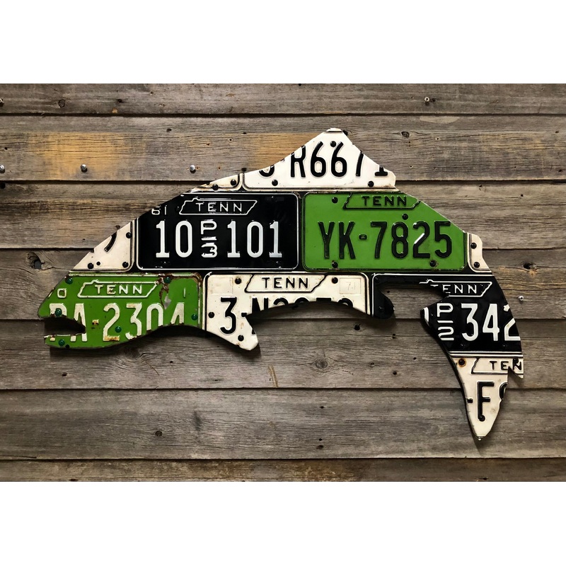 Tennessee Vintage Trout License Plate Art