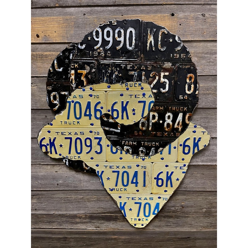 Texas Antique Desert Bighorn Sheep License Plate Art