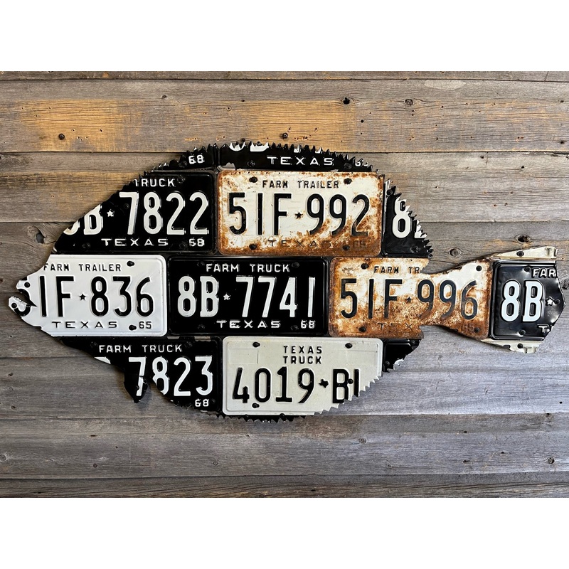 Texas Flounder License Plate Art