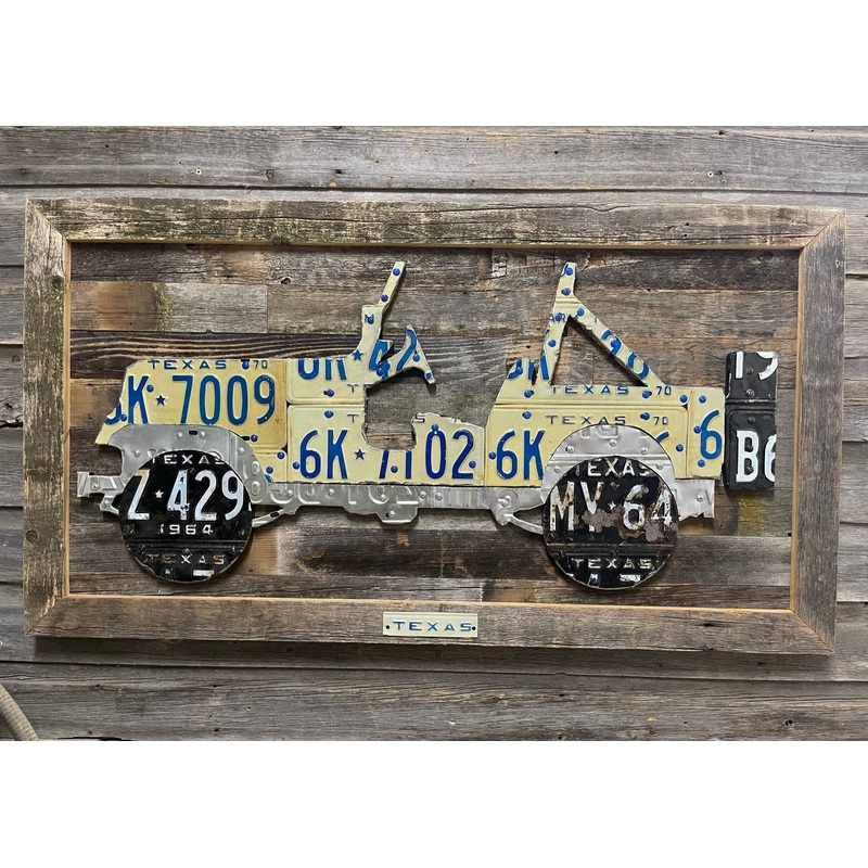 Texas Vintage CJ-7 Jeep License Plate Art