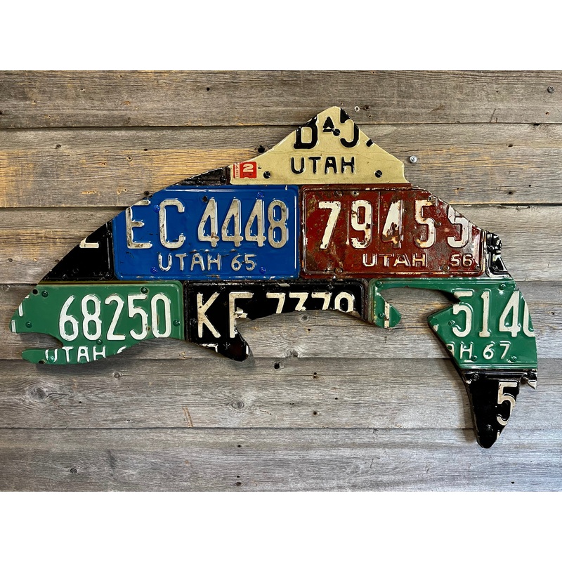 Utah Trout Vintage License Plate Art