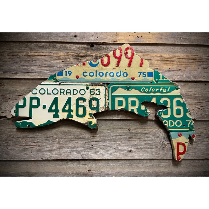 24″ Vintage Colorado Trout License Plate Art