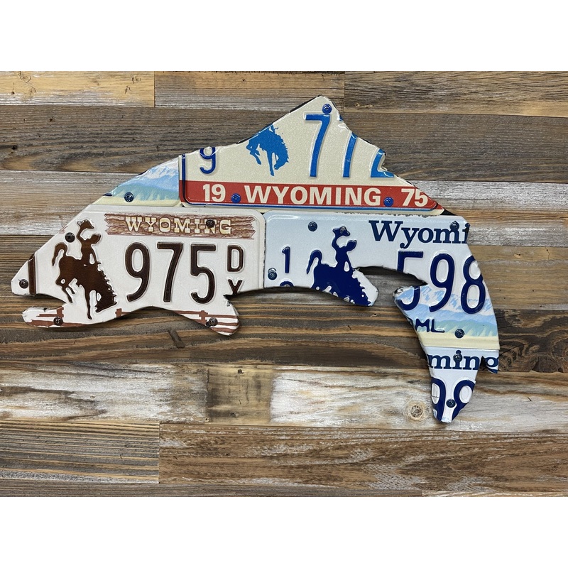 24″ Wyoming Trout License Plate Art