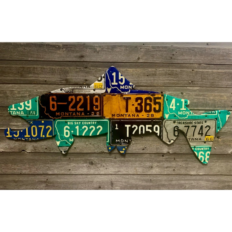 50″ Montana Brown Trout License Plate Art