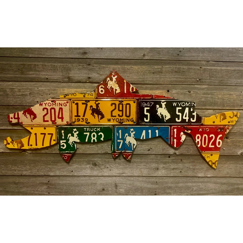 50″ Wyoming Brown Trout License Plate Art
