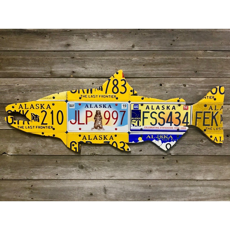 Alaska King Salmon License Plate Art