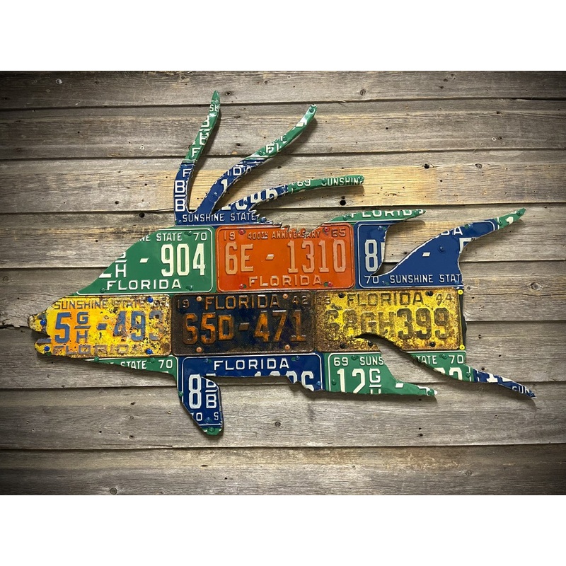 Antique Florida Hogfish License Plate Art