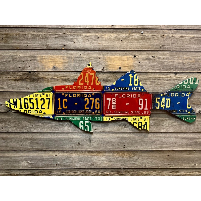 Antique Florida Snook License Plate Art