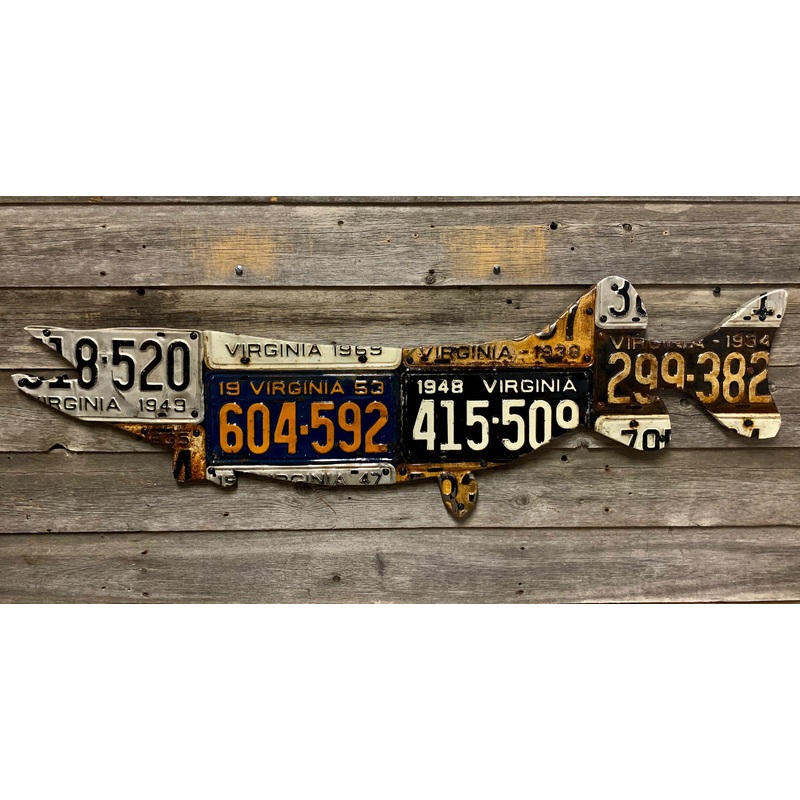 Antique Virginia Pike/Muskie License Plate Art