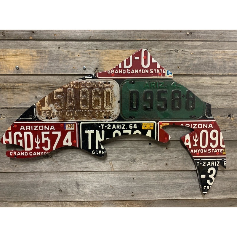 Arizona Trout Vintage License Plate Art