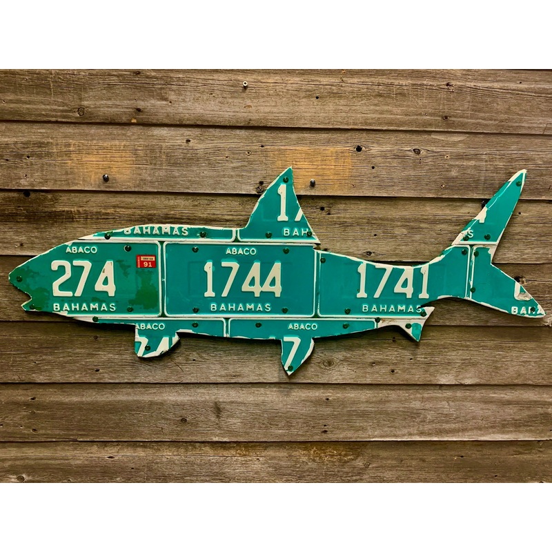 Bahamas ’90s Vintage Bonefish License Plate Art