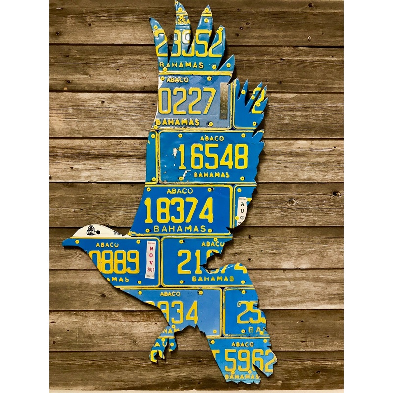 Bahamas White Crown Pidgeon License Plate Art
