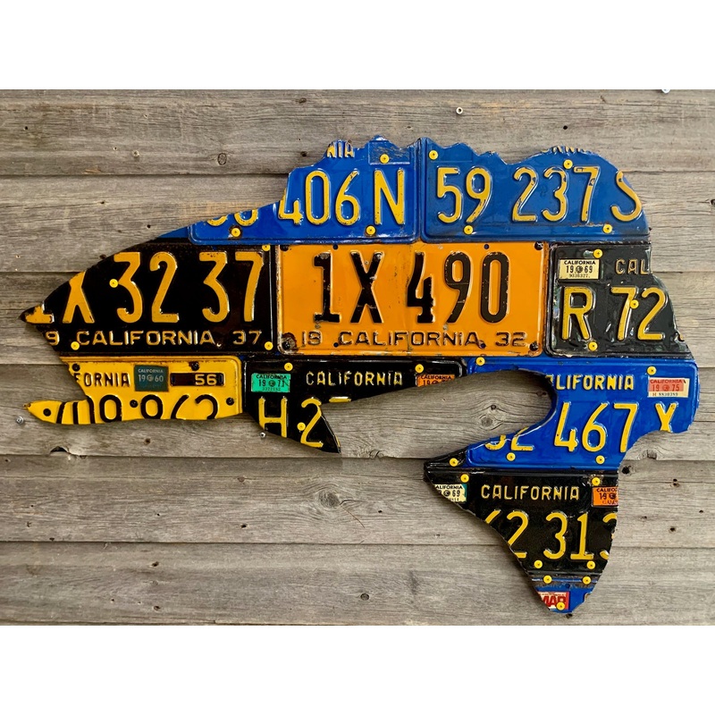California Antique Largemouth Bass License Plate Art