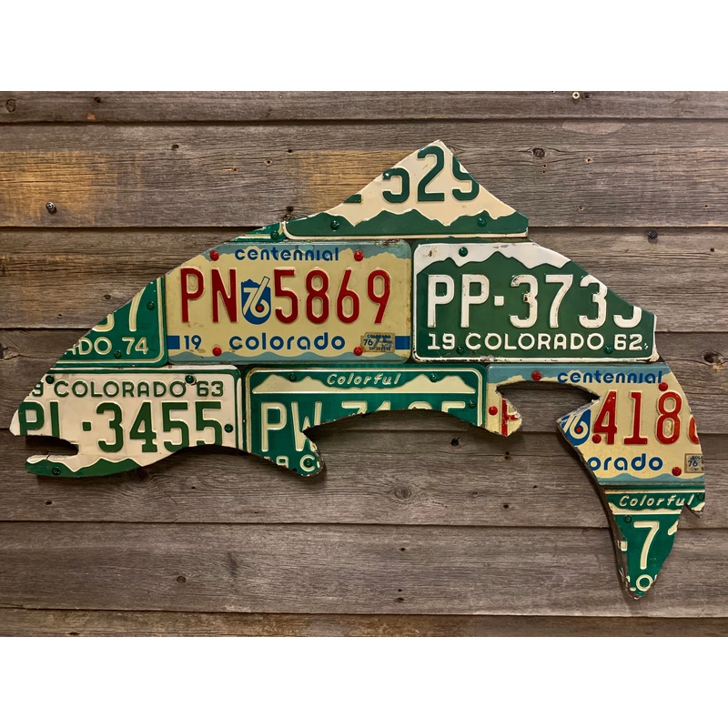 Colorado Vintage Trout License Plate Art