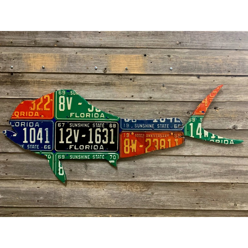 Florida Antique Mahi-Mahi License Plate Art