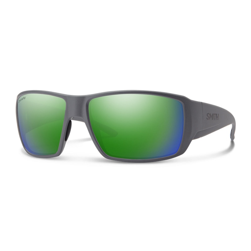 Smith Guide’s Choice Sunglasses Matte Cement ChromaPop Polarized Green Mirror