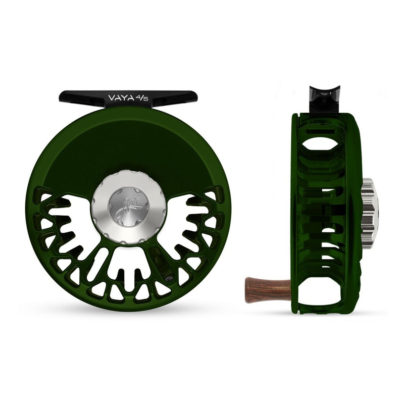 Abel Vaya Reel 4/5 Deep Green, Platinum Drag Knob with Rosewood Handle